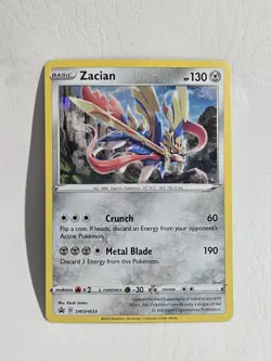 Pokemon TCG Zacian SWSH033 Sword & Shield Cosmo Holo Ultra Rare Promo NM - Image 1