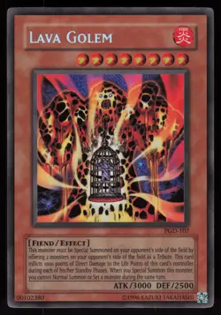 Lava Golem PGD-107 Secret Rare Reverse Foil Error Yu-Gi-Oh - Image 1