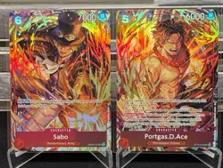 One Piece TCG Sabo OP05-007 & Portgas.D.Ace ST15-005 Illustration Box 5 - Image 1