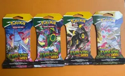 Pokemon TCG Sword & Shield Evolving Skies Sleeved Booster Pack (LOT OF 4) - Image 1