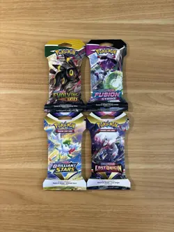 Pokemon TCG Evolving Skies & Other Sword & Shield Era Sleeved Pack Lot of 4 - Image 1