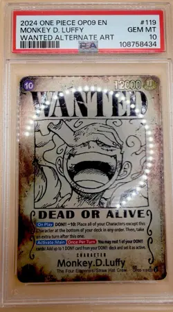 Monkey.D.Luffy (Wanted Poster) OP05-119 Emperors in the New World Foil PSA 10 - Image 1