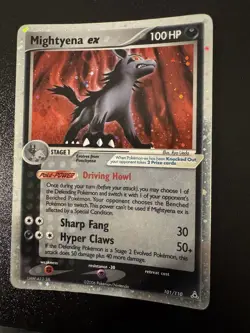 Mightyena ex 101/110 Holo Rare Holon Phantoms MP Pokemon Card - Image 1