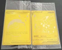 PIKACHU V and POKEBALL CELEBRATIONS PROMO GOLD BOX SEALED #SWSH145 + 146 - Image 1