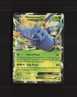 Heracross EX 4/111 Furious Fists Ultra Rare Holo Pokemon Card LP - Image 1