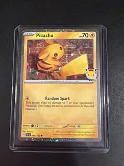 Pikachu 051/162 Stamped 2026 Pokemon Day 30 Promo Cosmos Holo w/DOUBLE SWIRL 🌀 - Image 1