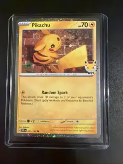 Pikachu 051/162 Stamped 2026 Pokemon Day 30 Promo Cosmos Holo w/DOUBLE SWIRL 🌀 - Image 4