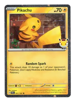 Pikachu 051/162 - Stamped Promo - Pokemon Day 2026 - Cosmos Holo - NM + Coin - Image 3