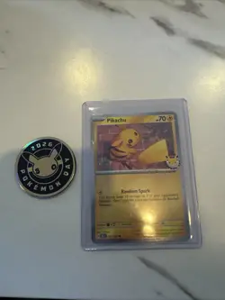 Pikachu - 051 /162 - Stamped 2026 Pokemon Day 30 Promo - TCG - Cosmo Holo - Image 1