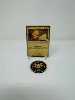 Pokemon Pikachu 2026 Pokemon Day Promo Stamped TEF Cosmo Holo 051/162 & Coin - Image 3