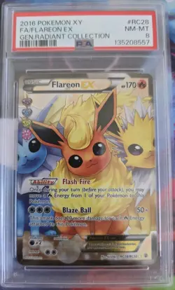 Flareon EX RC28/RC32 Pokemon XY Generations Radiant Collection RC28 NM-MT PSA 8 - Image 1
