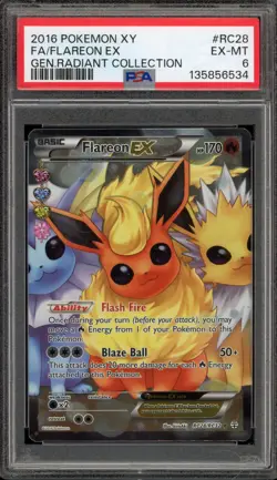 Pokemon Flareon EX XY Generations Radiant Coll. Full Art #RC28 PSA 6 - Image 1