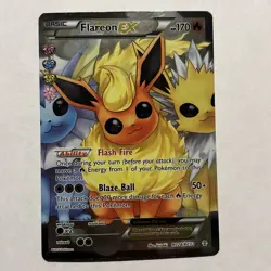 Full Art Flareon EX RC28/RC32 Generations Radiant Collection Ultra Rare Pokemon - Image 1