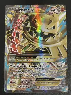 NM! M Steelix EX 109/114 Mega Full Art Card 2016 Pokemon TCG XY Steam Siege - Image 1
