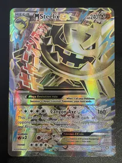 NM! M Steelix EX 109/114 Mega Full Art Card 2016 Pokemon TCG XY Steam Siege - Image 1