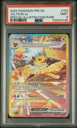 2025 POKEMON PRISMATIC EVOLUTIONS SPECIAL ILLUSTRATION RARE JOLTEON EX PSA 9 - Image 1