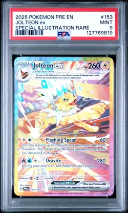 2025 Pokemon Prismatic Evolutions Jolteon Ex Special Illustration Rare 153 PSA 9 - Image 1