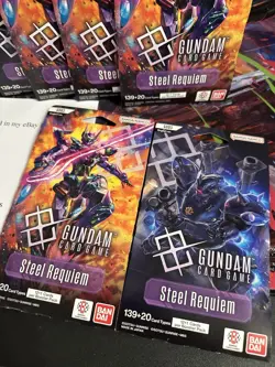 Lot of 10 Bandai Gundam Card Game Steel Requiem Sleeved Boosters, New, Sealed - Image 2