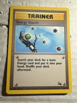Pokemon TCG Energy Search Fossil Trainer Card 1st Edition Common 59/62 - Image 1