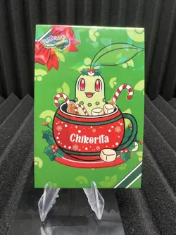 Chikorita - Cracked Ice Holo - Christmas Card Database - Pokemon NM - Image 1