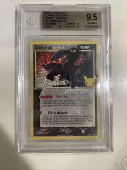 2021 POKEMON CELEBRATIONS CLASSIC COLL #17 UMBREON-GOLD STAR Beckett BGS 9.5 Gem - Image 1