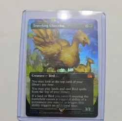 Traveling Chocobo 0568 (Borderless) (Chocobo Track Foil) Final Fantasy MTG Rare - Image 1