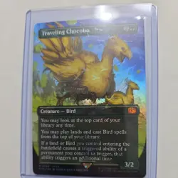 Traveling Chocobo 0568 (Borderless) (Chocobo Track Foil) Final Fantasy MTG Rare - Image 2
