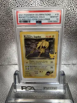 2021 Pokemon Celebrations Rocket's Zapdos #15 Classic Collection Holo PSA 10 - Image 1