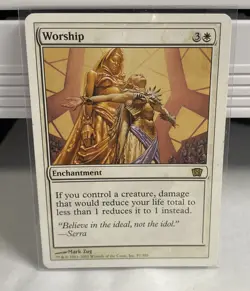 Worship 8th Edition White Rare MAGIC THE GATHERING MTG - Image 1
