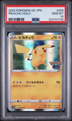 2022 POKEMON GO JAPANESE #028 PIKACHU-HOLO PSA 10 - Image 1