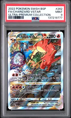2022 POKEMON SWSH ULTRA-PREMIUM COLLECTION #262 FULL ART/CHARIZARD VSTAR PSA 9 - Image 1