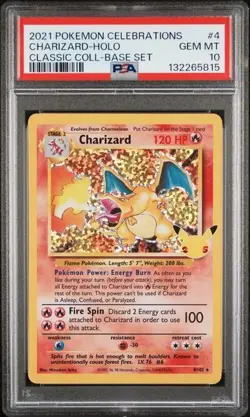 Pokemon Charizard 4/102 Celebrations Classic Collection Holo PSA 10 - Image 1