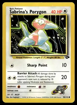 2000 Gym - Challenge Sabrina’s Porygon Basic/Common #98 - Image 1