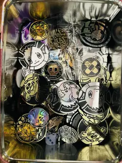 Pokemon TCG Official Lot of 100 Coins DUPLICATES Jumbo Regular + Dividers, Dice - Image 1