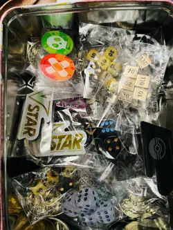 Pokemon TCG Official Lot of 100 Coins DUPLICATES Jumbo Regular + Dividers, Dice - Image 4