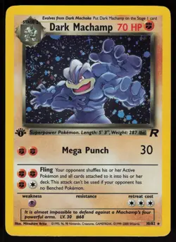 Dark Machamp 10/82 Rare Team Rocket Holo 1st Edition Pokemon - Image 1