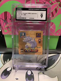 Rhydon D69 Pokemon Sticker Rare Japanese Amada Cgc Mint 9 - Image 1