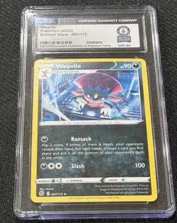 Pokemon - Weavile - 087/172 - Brilliant Stars CGC WORLD RECORD One of One - Image 1