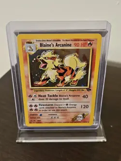 Pokemon Blaine's Arcanine Gym Challenge Holo Rare 1/132 Unlimited HP90 - Image 1