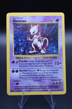 Pokemon TCG Mewtwo 010/102 Base Set (Shadowless) Holo LP (READ DESCRIPTION) - Image 1