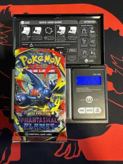 22.65g HEAVY - Pokemon TCG M-E Phantasmal Flames Booster Pack Sealed / Semi GoDU - Image 1