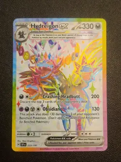 2024 Pokemon Hydreigon ex Ultra Rare SV08: Surging Sparks 223/191 NM B1 - Image 1