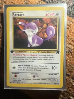 Pokemon TCG Rattata 66/82 Team Rocket 1st Edition Vintage - Image 1