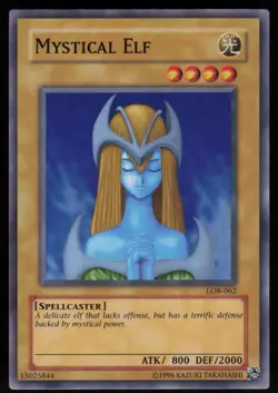 Mystical Elf LOB-062 Super Rare Legend of Blue Eyes White Dragon Yu-Gi-Oh - Image 1
