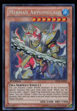 Mermail Abyssmegalo ABYR-EN020 Secret Rare Abyss Rising 1st Edition Yu-Gi-Oh - Image 1