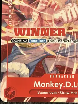 Monkey.D.Luffy - P-006 (Winner Pack Vol. 1) Stamped NM CLEAN One Piece Promo - Image 3