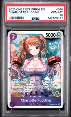 2025 ONE PIECE PRB02 PREMIUM BOOSTER #010 CHARLOTTE PUDDING PSA 10 - Image 1
