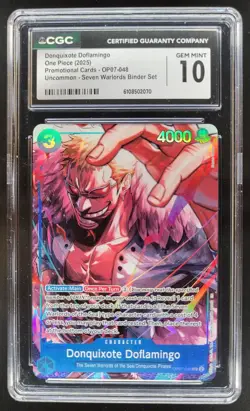 2025 ONE PIECE CCG DONQUIXOTE DOFLAMINGO PROMO OP07-048 CGC 10 B PT - Image 1