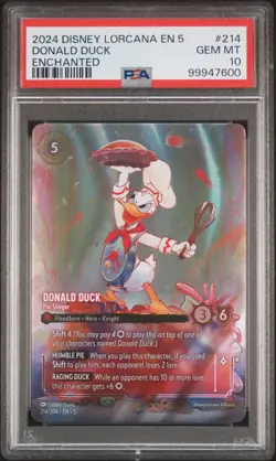2024 DISNEY LORCANA SHIMMERING SKIES ENCHANTED DONALD DUCK PIE SLINGER PSA 10 - Image 1