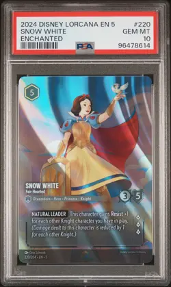 2024 DISNEY LORCANA SHIMMERING SKIES ENCHANTED SNOW WHITE FAIR-HEARTED PSA 10 - Image 1